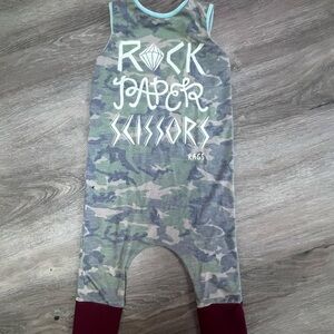 Rags to Raches Camo and Burgundy Bodysuit